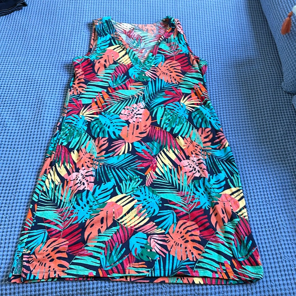 LandsEnd Tropical Dress medium nwot